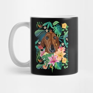 Tropical Brown Dachshund Doxie 1 Mug